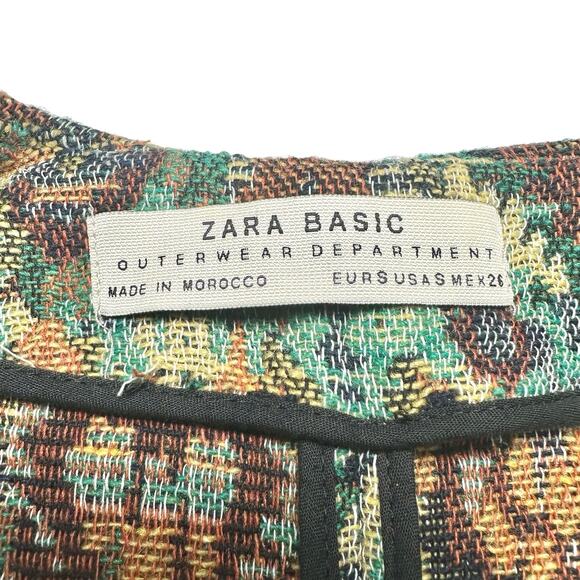Zara Basic | Women | Tapestry Cape Sleeve Open Front Kimono Coat | Small - Picture 5 of 13